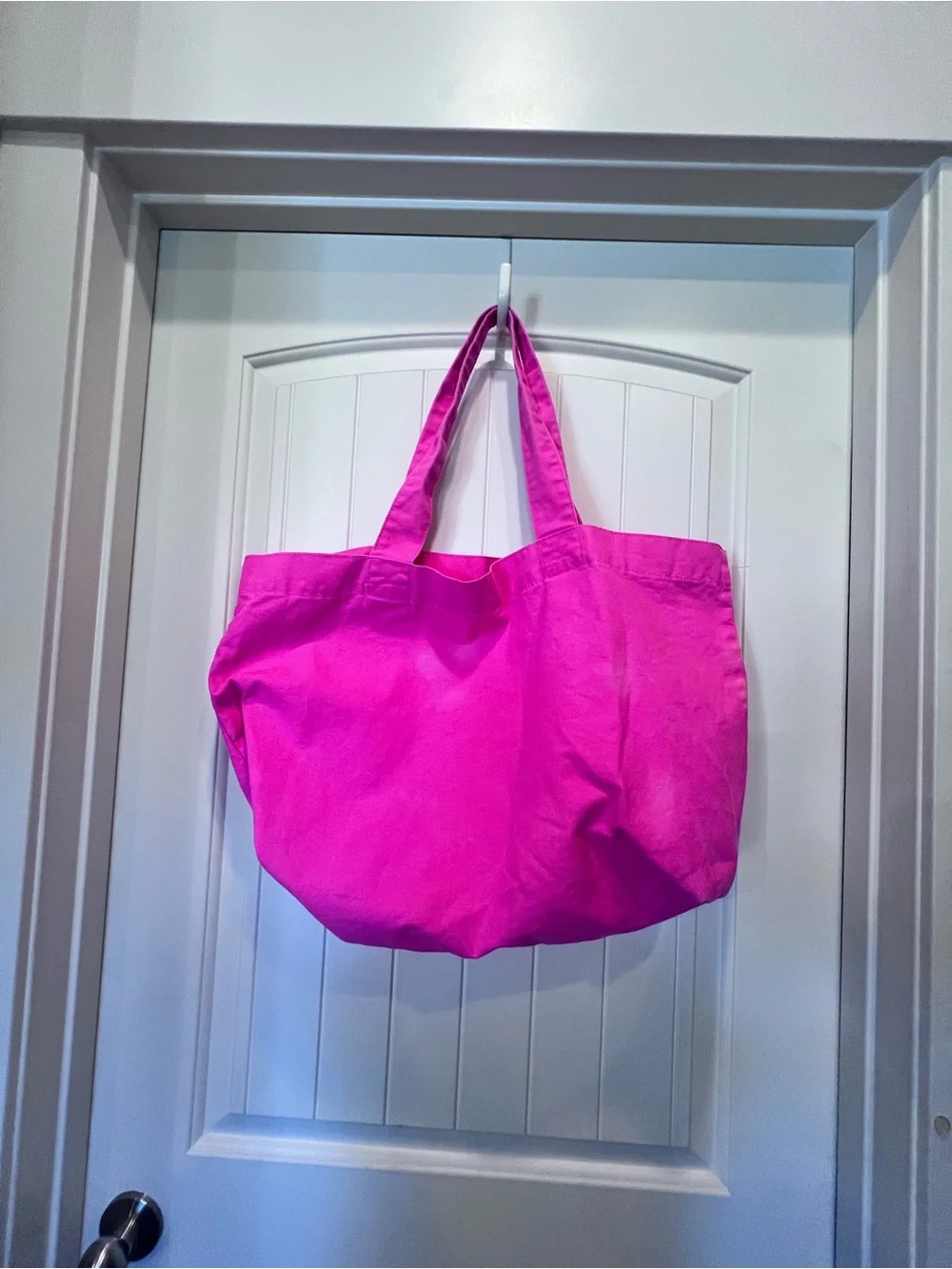 Victoria’s Secret PINK Large Canvas Tote Bag black palm tree leaf pattern